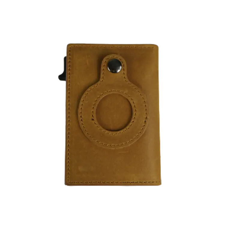 custom minimalist wallet design luxury men's card holder aluminum rfid wallet with airtag holder