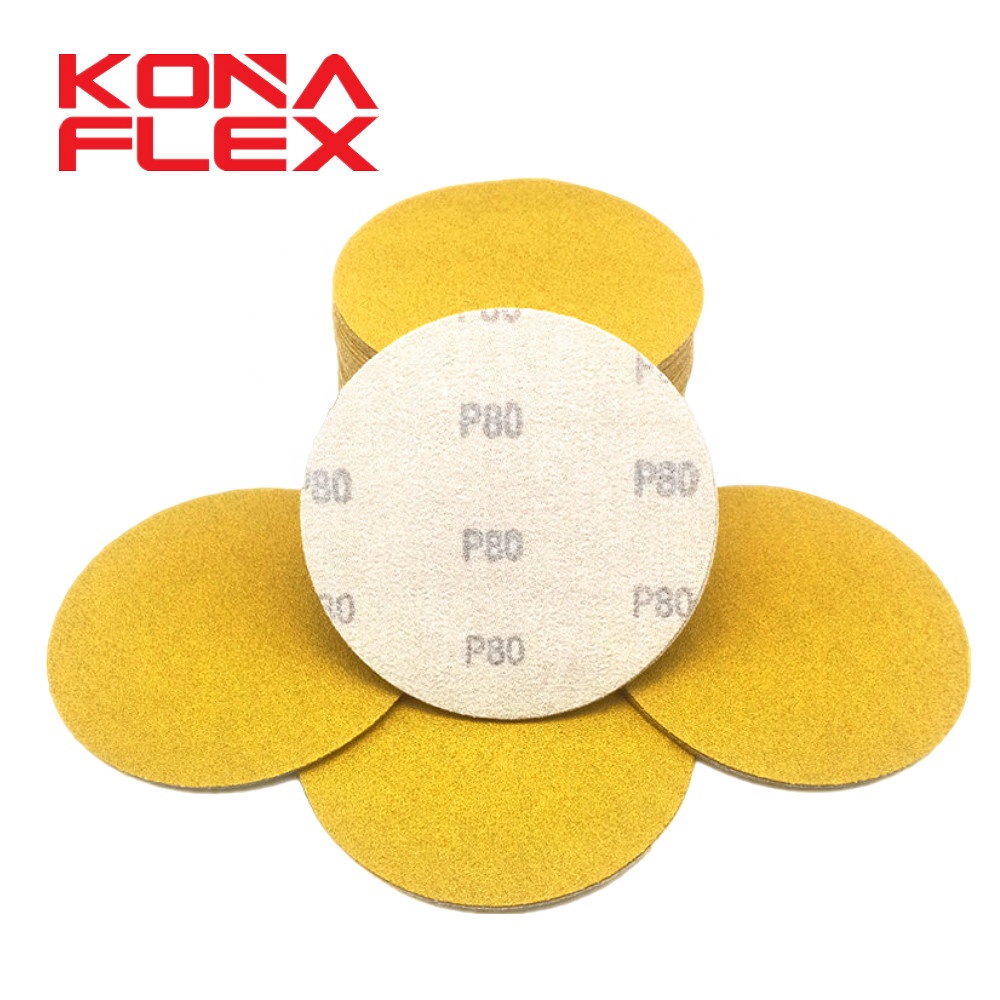Konaflex, золотисто-желтый шлифовальный диск на липучке, 7 дюймов (180 мм)
