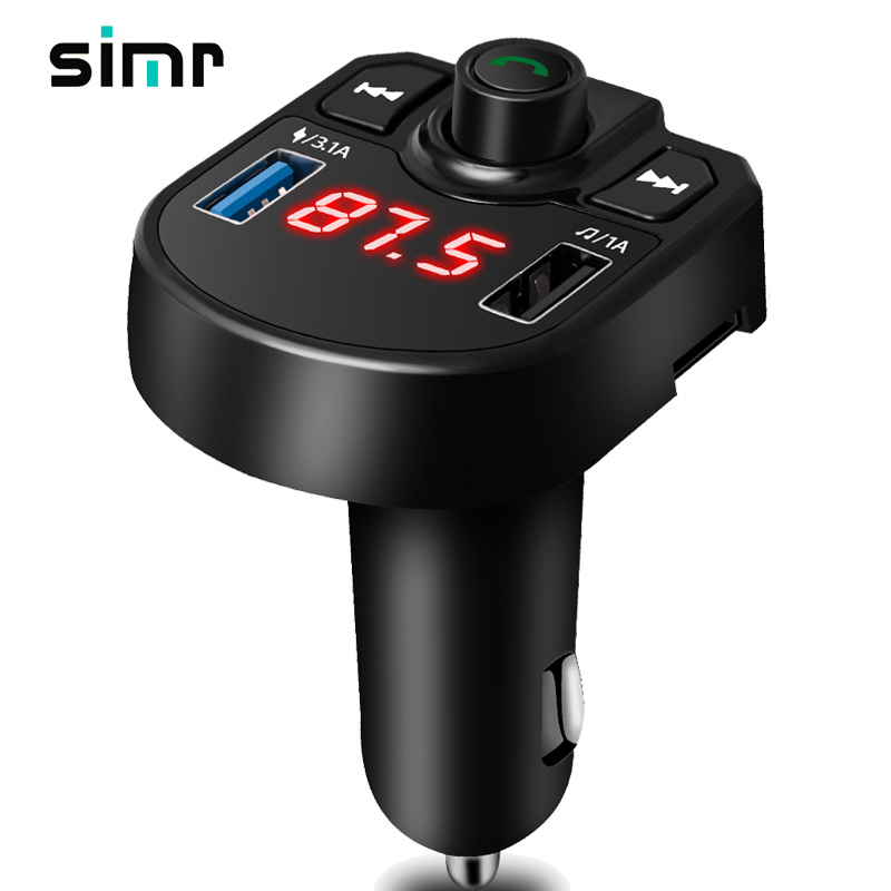 Simr LED 4.1A BT автомобиля MP3 комплект беспроводной радиоприемник с двойным USB Автомобильное зарядное устройство с 2 портами USB MP3 музыкальный плеер, FM передатчик, Автомобильный mp3