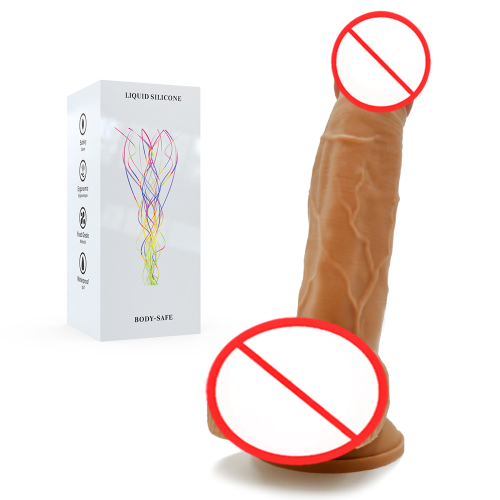 Liquid silicone Sexy Toys Suction cup strap on Realistic Dildos for Hands-Free Play Body-Safe material for women 7.5 inch