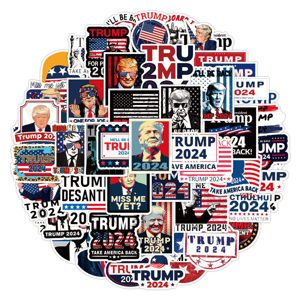 50PCS vinyl car stickers Trump 2024 for Laptop Water Bottle DIY decoration
