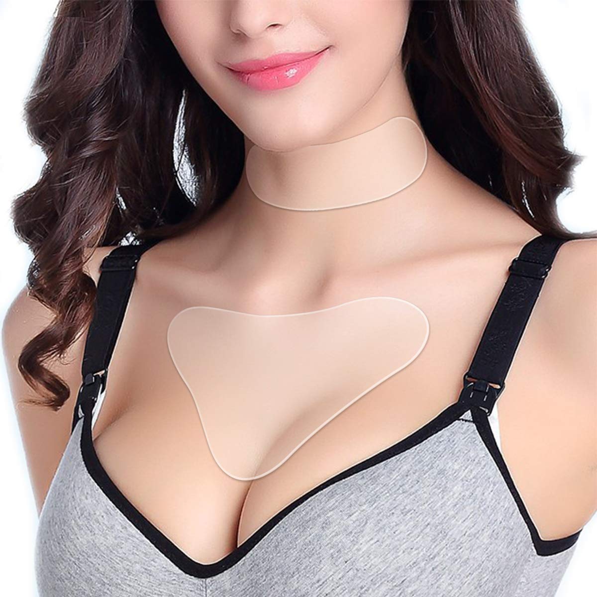 Neck Anti Cleavage Wrinkles Silicone Pad Set Overnight Wrinkle Remover Treatment while Sleeping