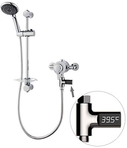 LED Display Home Water Shower Thermometer Flow Water Temperture Monitor Battery Free Led Display Water Shower Thermometer