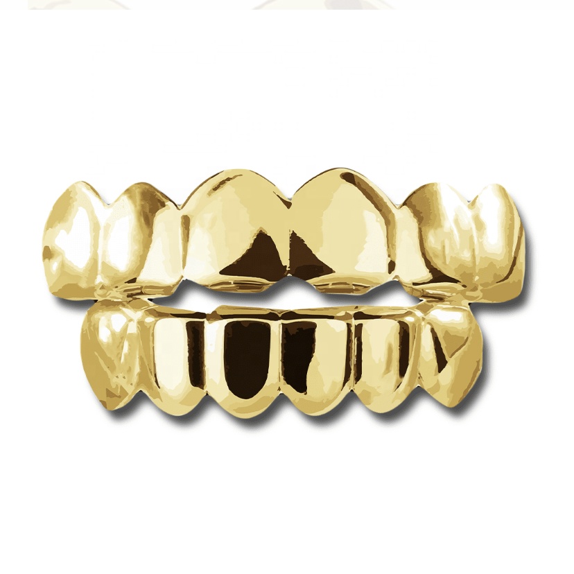 Топ и низ зуб Grillz стоматологический Хэллоуин косплей Зубы вампира хип-хоп золотые зубы грили