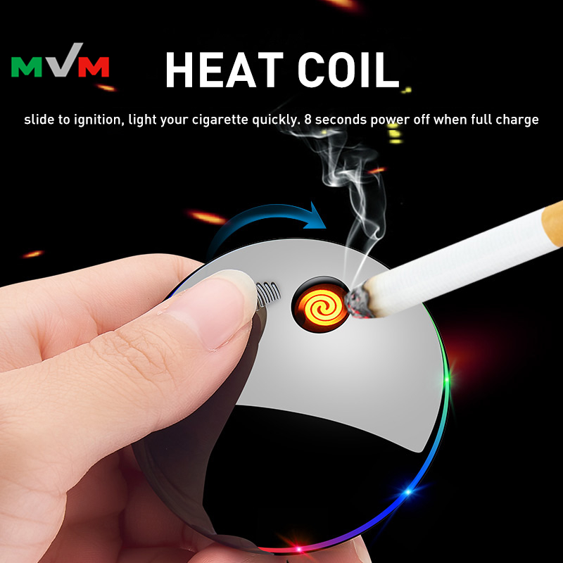Модная крутая USB-зажигалка MLT196 в виде НЛО из цинкового сплава, Индукционная умная Зажигалка для курения