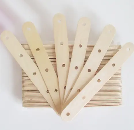 Wooden Ice Cream Stick With Hole Multi-Colored Craft Sticks Colorful Wooden Craft SticksIce Popsicle Sticks