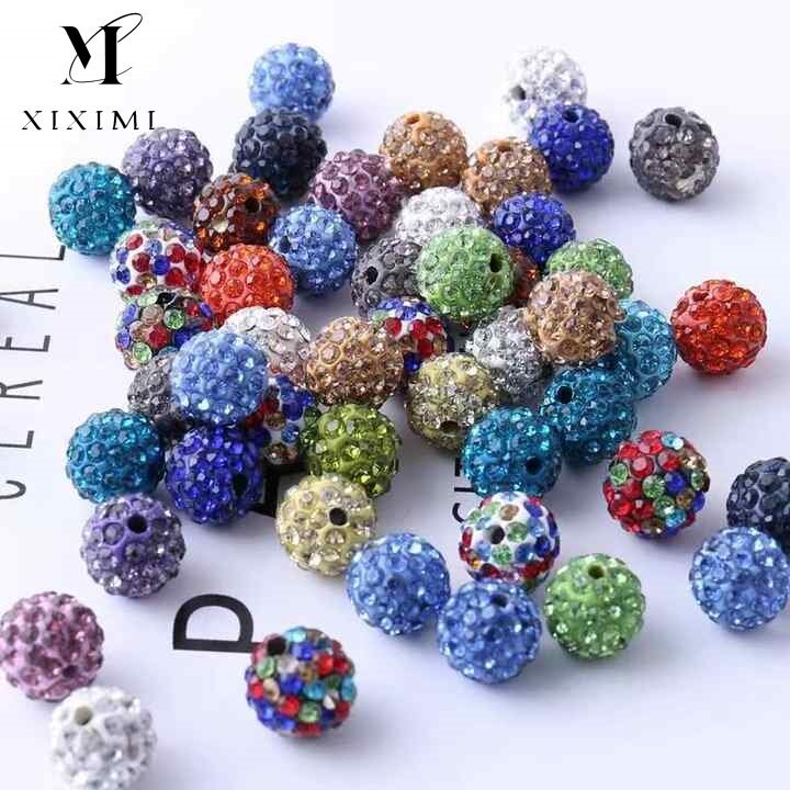12mm Ceramic Polymer Clay Shambala AB Mixed Color Shiny Bling Beads For DIY Accessories Making Pen Decoration Crafting