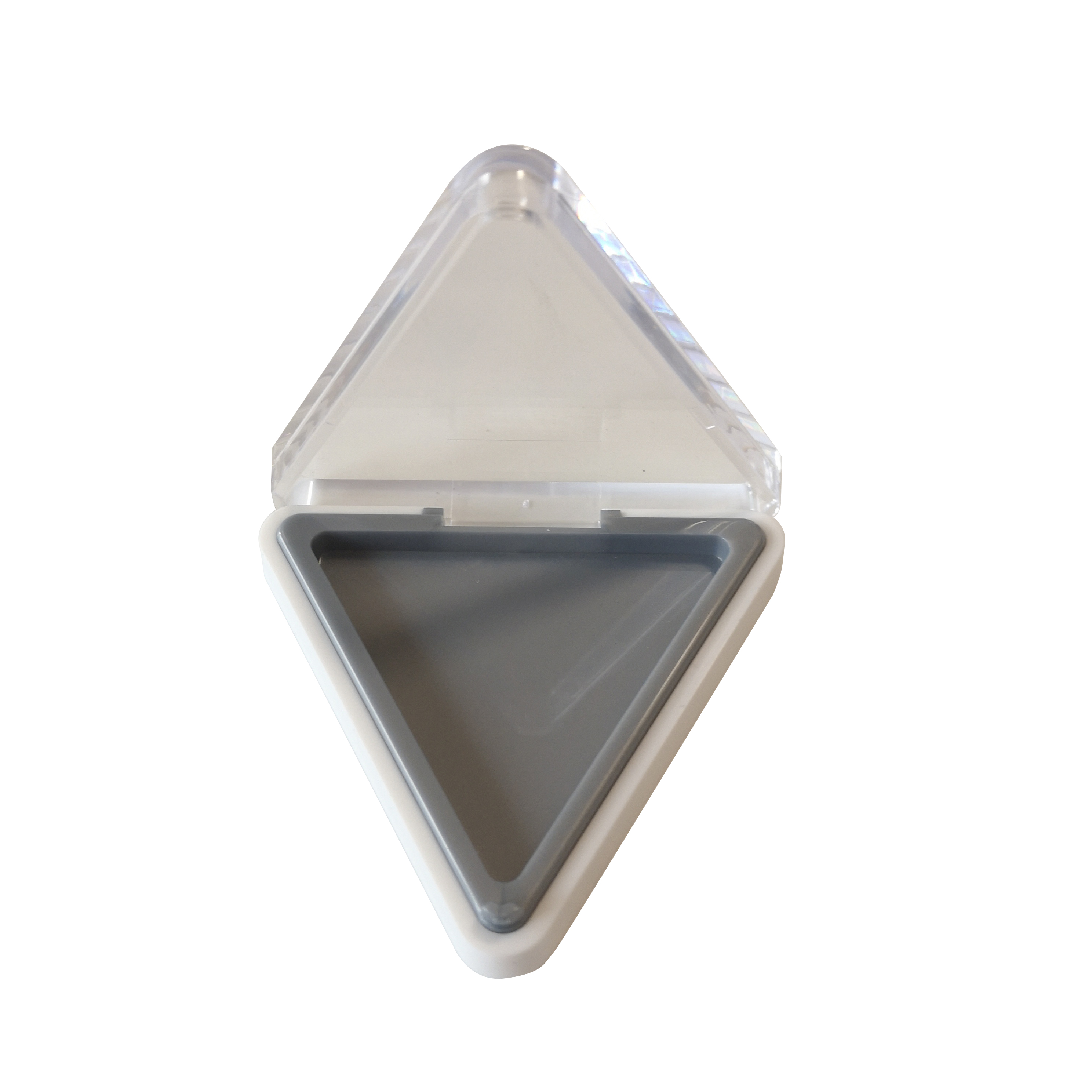 ODM/OEM Single layer triangle shape small compact powder case blush case eyeshadow case