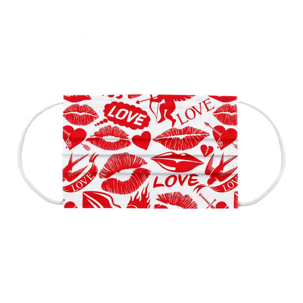 2021 День святого Валентина подарки love для девочек 3ply одноразовые партии очаровательные лицевая часть, 50 шт в наборе