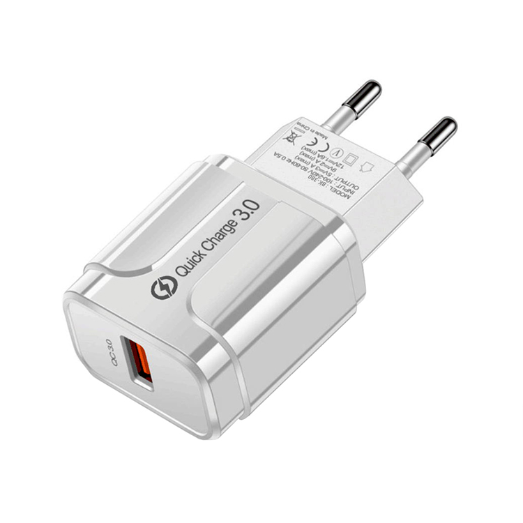 2020 Новое поступление 3Amp 3A QC3.0 USB Сетевое зарядное устройство белый