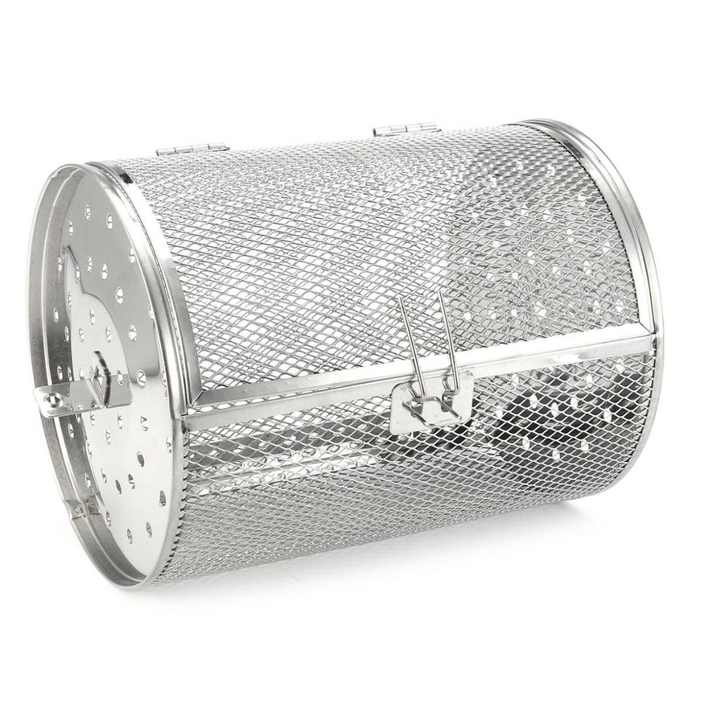 304 stainless steel BBQ Rolling Grill Basket Coffee Beans Peanut Bbq