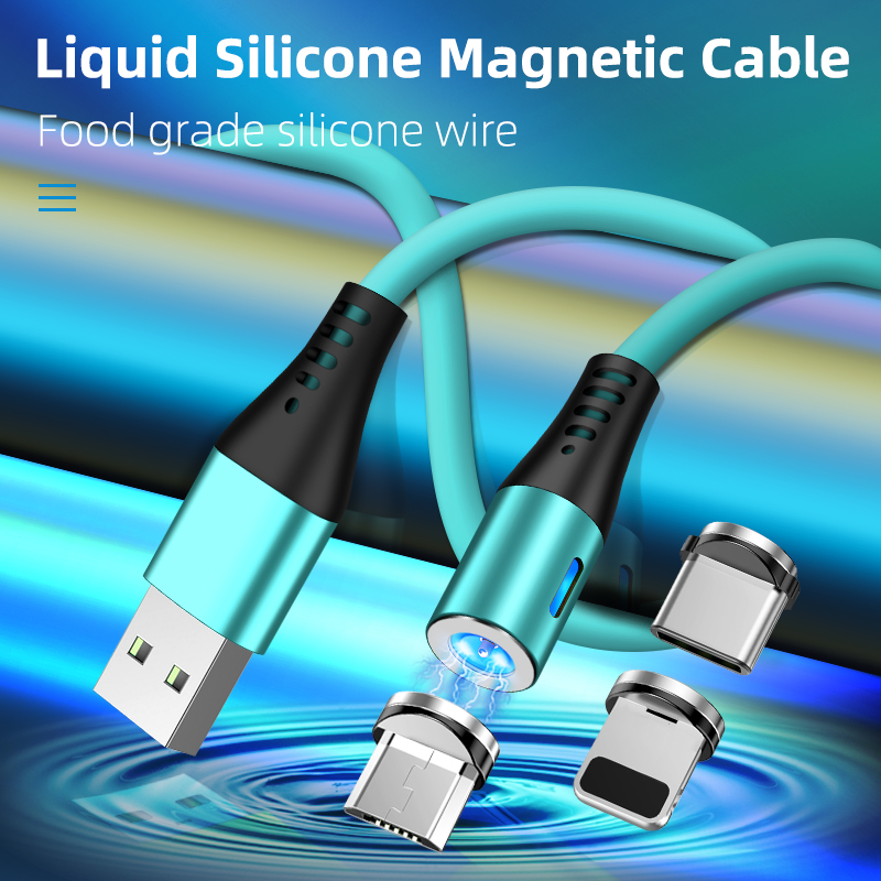 Micro USB зарядный кабель USB Type-c Магнитный USB кабель для передачи данных 3 в 1 2.4A Магнитный USB кабель