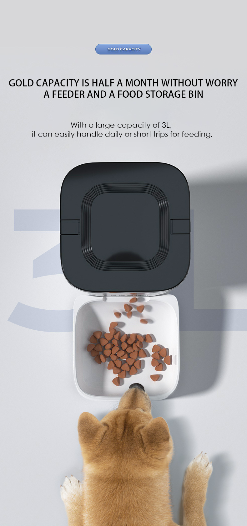 Amazon hot sale 3L cat dog automatic smart pet feeder camera smart pet food dispenser wifi animal feeder robot