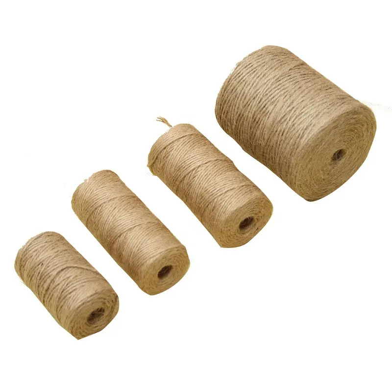 wholesale natural jute twine 2mm 100m 3ply string rolls gift packing for arts and crafts and gardening applications