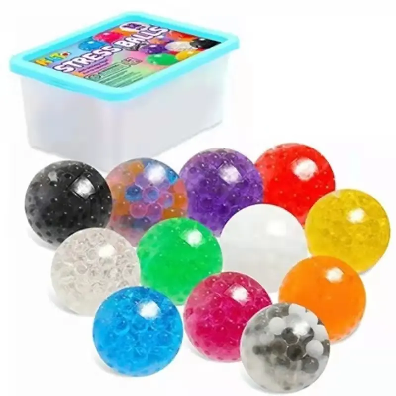Bead Gel Fidget Toys Squeezable Stretchy Stress Ball Relief Stress Balls With Water Beads
