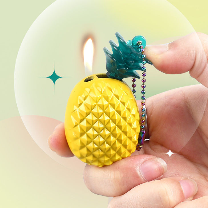 New Design Pineapple Shaped Refillable Lighter Custom Logo Smoking Torch Lighter Cigarette Smoking Accessories