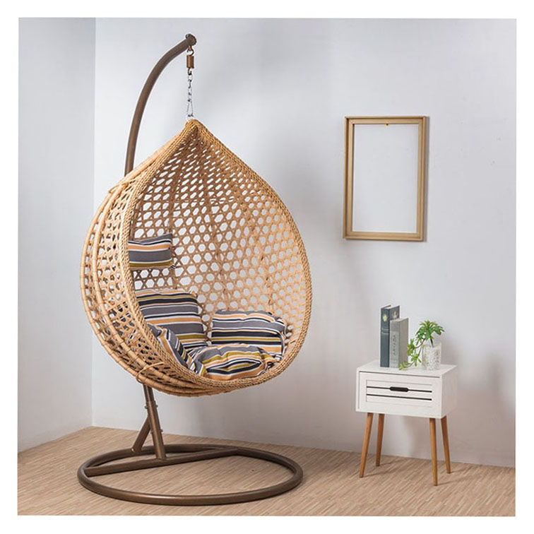 A Swinging Indoor Wicker Hangin Chair Luxury Double Metal Furniture Outdoor Rattan Egg Garden Patiog Swing Chairs With Stand
