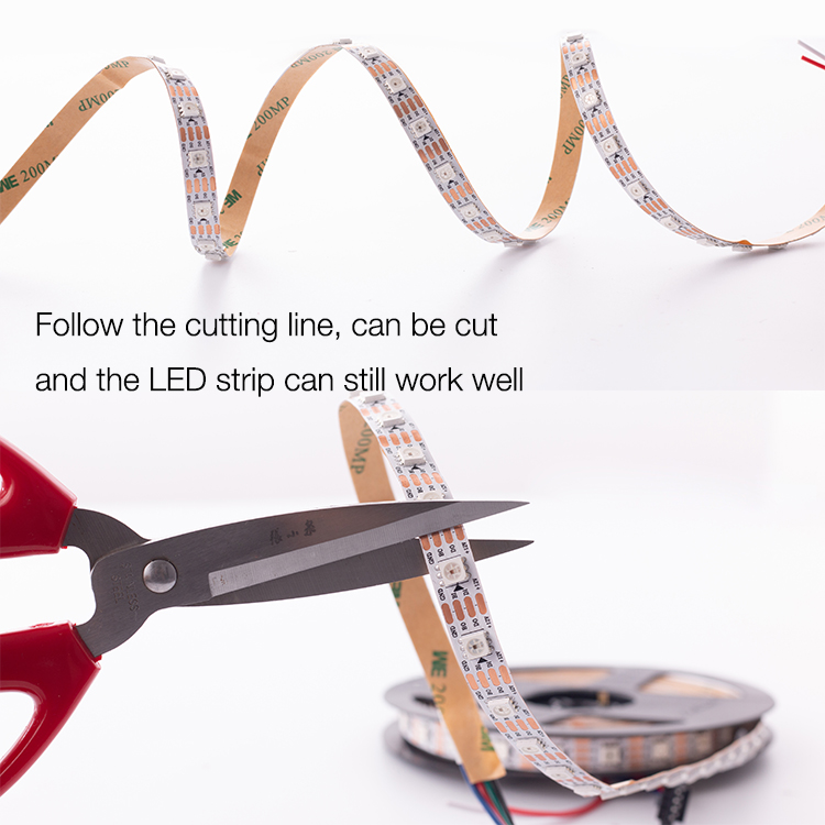 High Quality WS2815 30/60/144leds/m Flexible full color pixel led strip Light 12V addressable rgb led strip