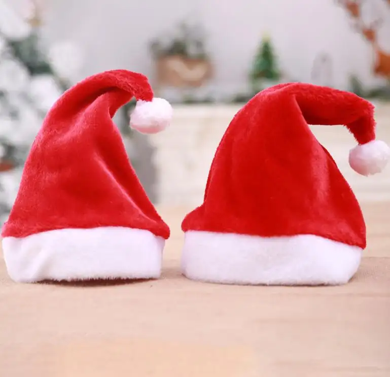Best Quality Red Color Santa Hats Felt Christmas hat for Children and Adults