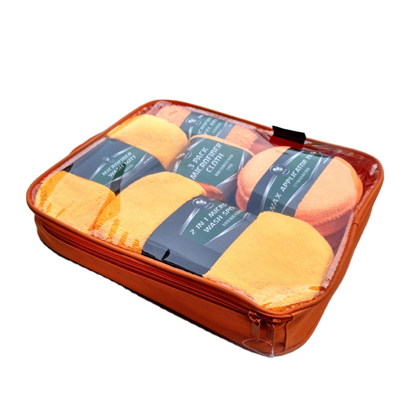 Car beauty cleaning 9-piece set car towel home car washing gloves towel rag waxing sponge wheel hub brush