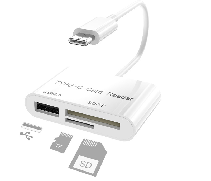 Многофункциональный адаптер 4 в 1 для Samsung, Huawei, USB C, OTG, с USB портом, SD, TF, кардридер, Тип C, комплект для подключения камеры