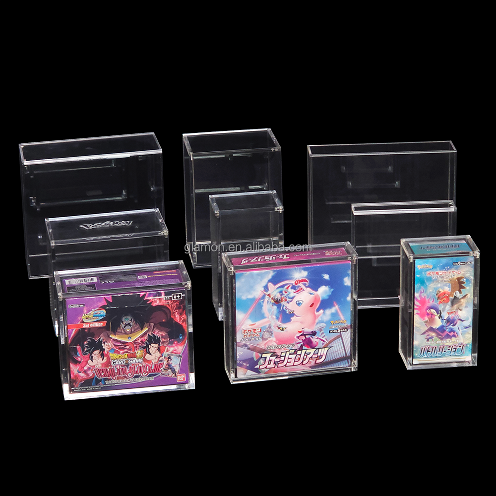 Clear Pokemon ETB Stackable Magnetic Acrylic Protectors Case Display Poke Protex