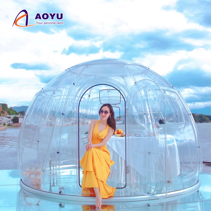 2022 Новый наружный ресторанный ПК прозрачный Поликарбонат прозрачный Igloo стеклянный геодезический купол палатка поставщика