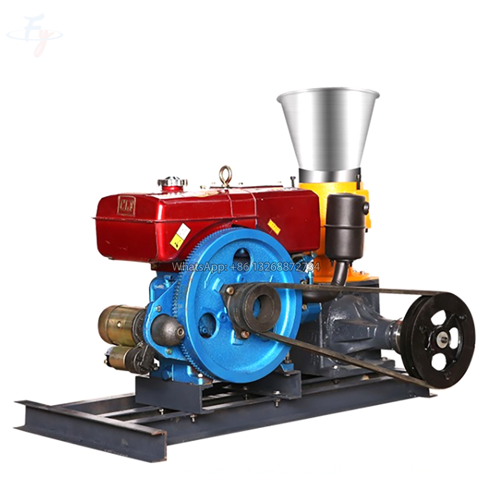 Крупного рогатого скота 8hp дизельный двигатель подачи курица Ассорти машины, Малый дизельный корма Пелле машина штрангпресса, экструдер машины для изготовления