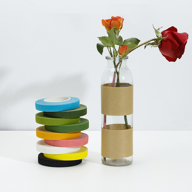 Bouquet Stem Wrapping And Floral Crafts Flower Vase Green Floral Ribbon Tape
