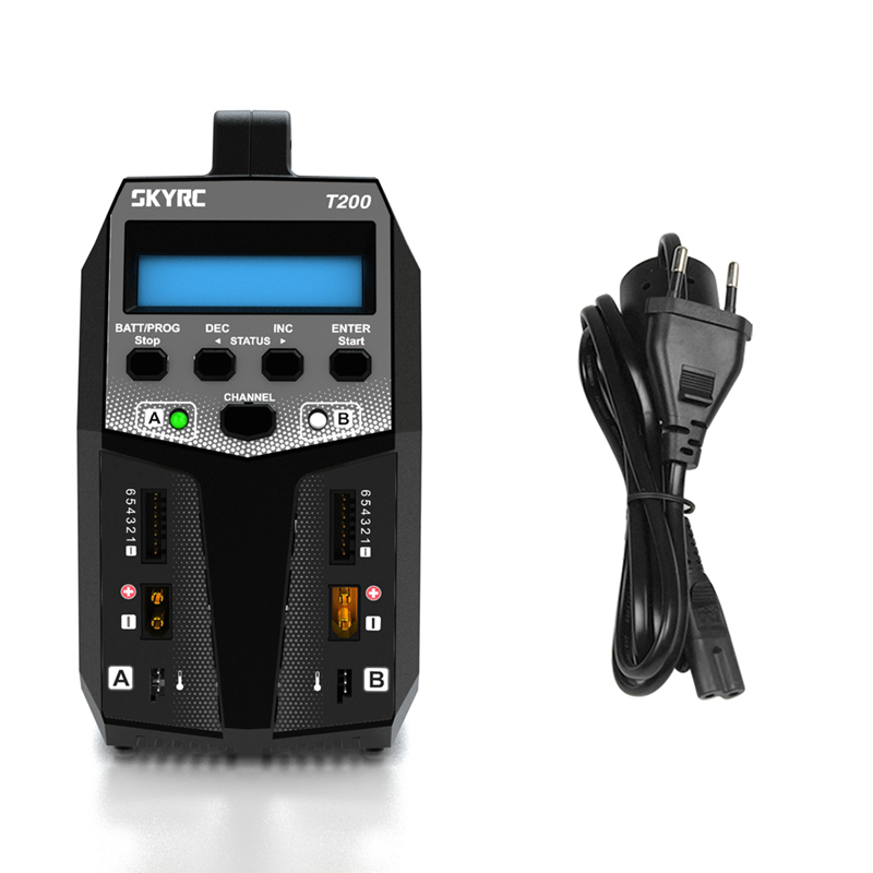 ЖК-экран AC DC Dual Balance Drone зарядное устройство 2 USB канала Li-Ion Nimh Nicd Lipo зарядное устройство T200 с проводами
