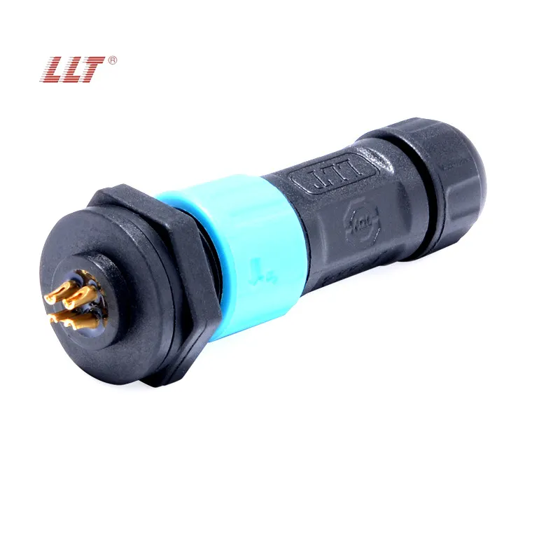 IP67 M12 4 Pin Snap Lock Automotive Panel Electrical Connector Waterproof Cable