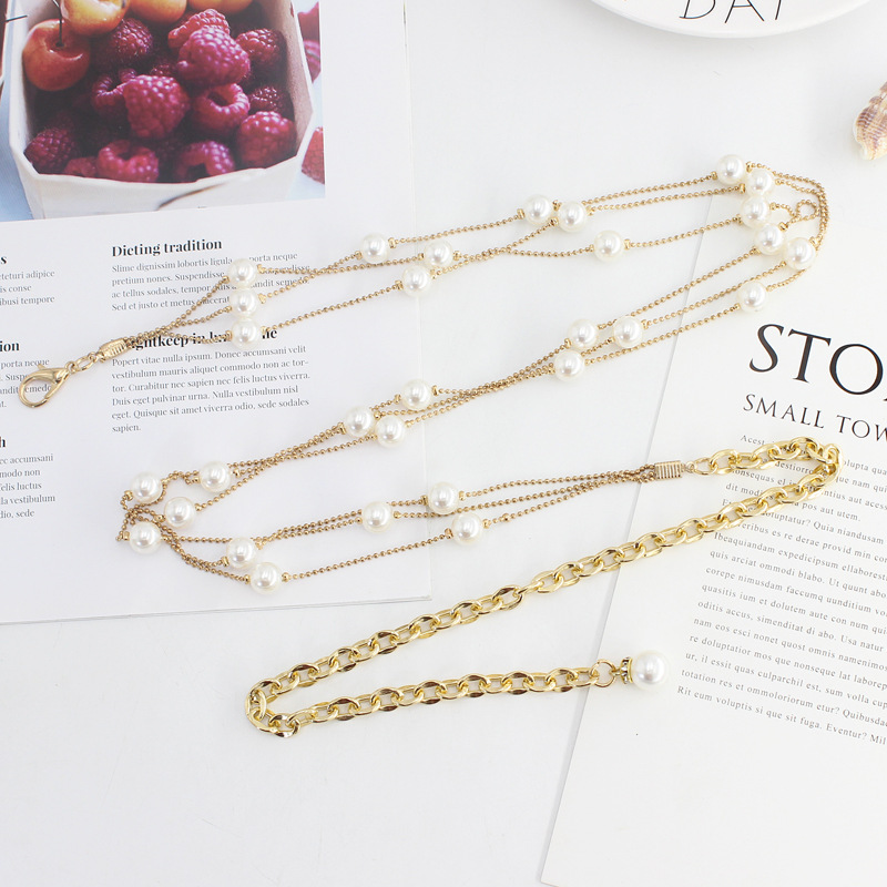 Duoying OEM joyas изящная элегантная шикарная цепочка на талию корейское стильное платье пояс цепочка для тела позолоченная многослойная жемчужная цепочка на талию