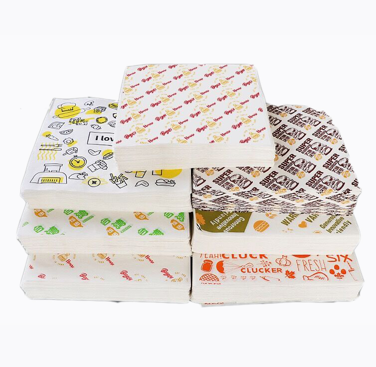 Printed logo reusable food sandwich wrapper burger packaging wax paper custom printing wrapping paper