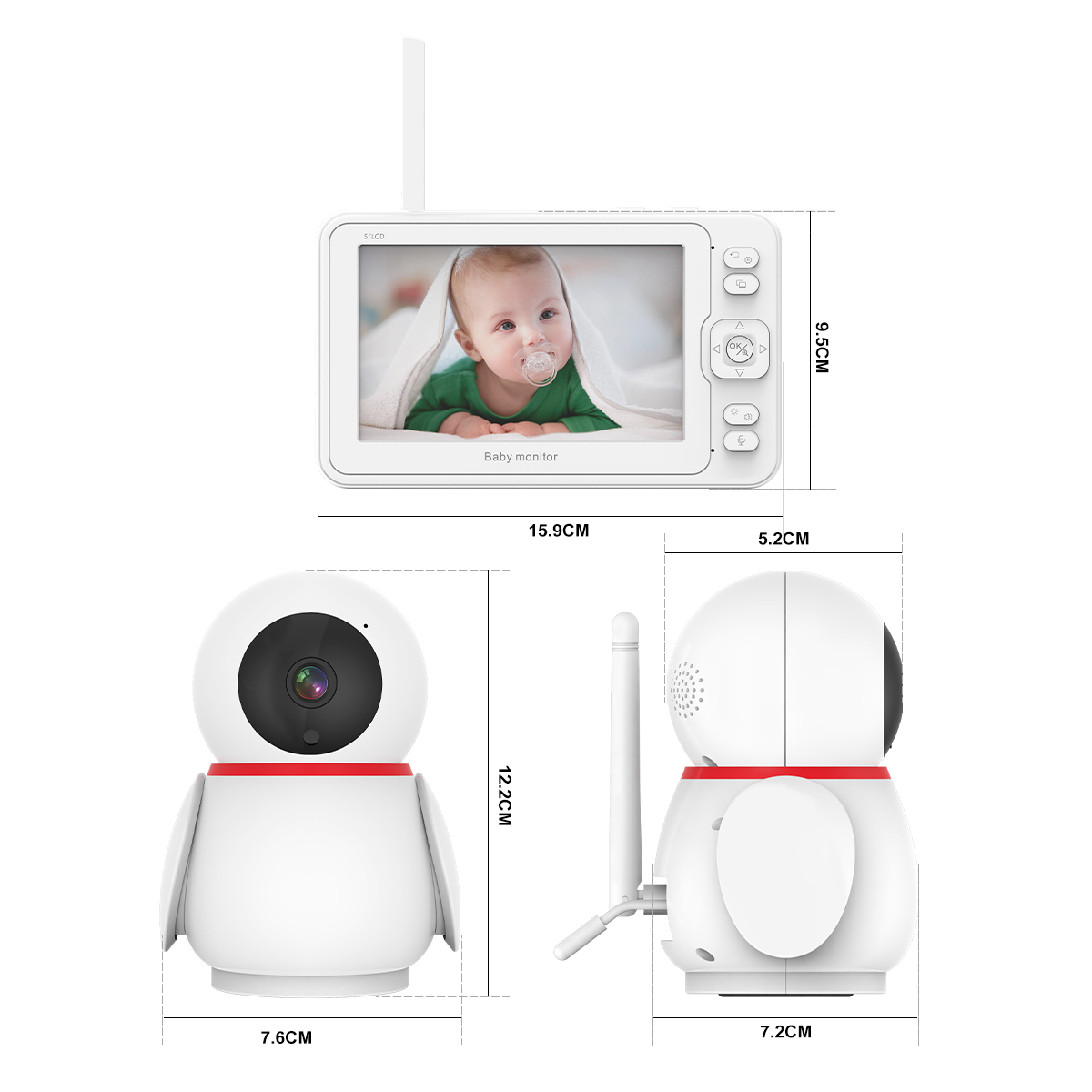 2022 Новый 1080P Wi-Fi детский аудио монитор камеры с ЖК-дисплеем 5 дюймов охранной сигнализации умный дом беспроводной цифрового видео радионяня камеры
