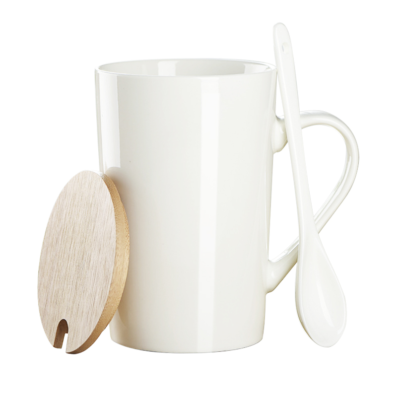 Wholesale Custom Logo Design Reusable Coffee Tea Drinks Cups Gift Box Set Ceramic Mugs With Bamboo Lid