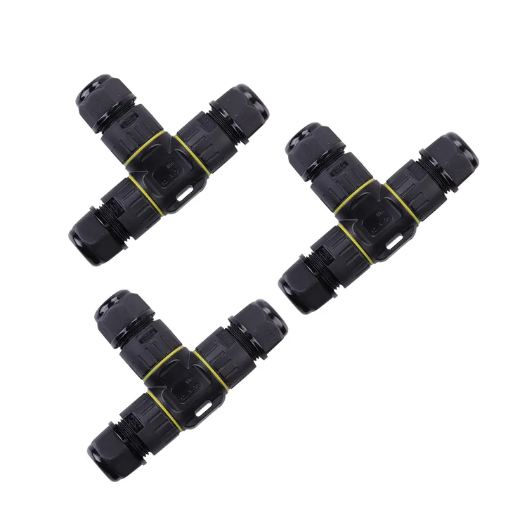 T Shape Power 3 Way Waterproof Underground Protection Electrical Cable Connector IP68
