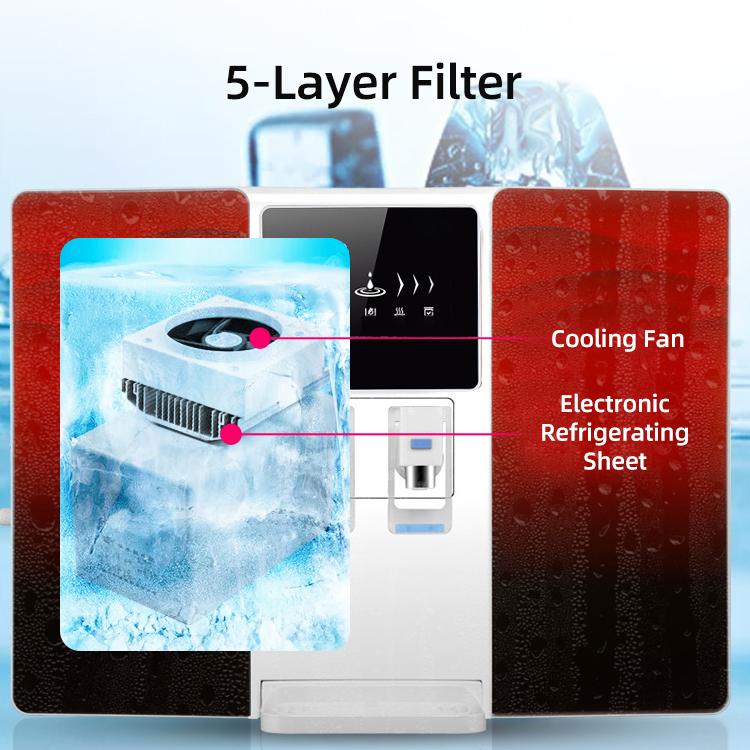 hot sale drinking countertop faucet hot and cold top water filter purifier system cabinet home reverse osmosis water purifiers
