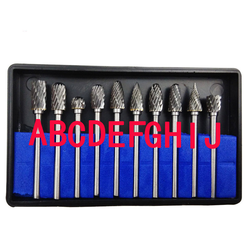 10 Pack Cylindrical Wood Tungsten Steel Grinding Head Carbide Rotary File