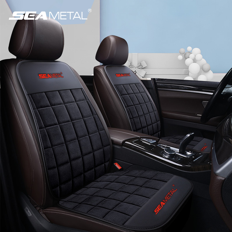 SEAMETAL Plush Automobiles Seats Cover Set Universal Vehicles Seat Protector Set Car Seat Cover