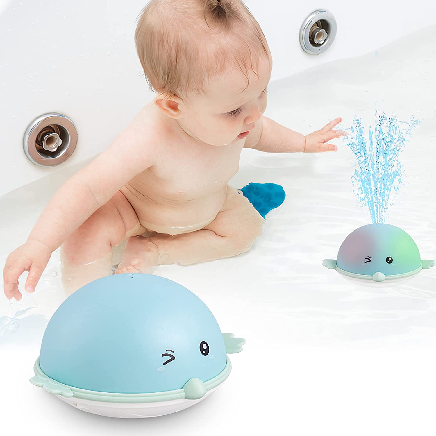 Bath Toys, Light Up Bath Toys For Toddlers Water Spray Bathtub Sprinkler