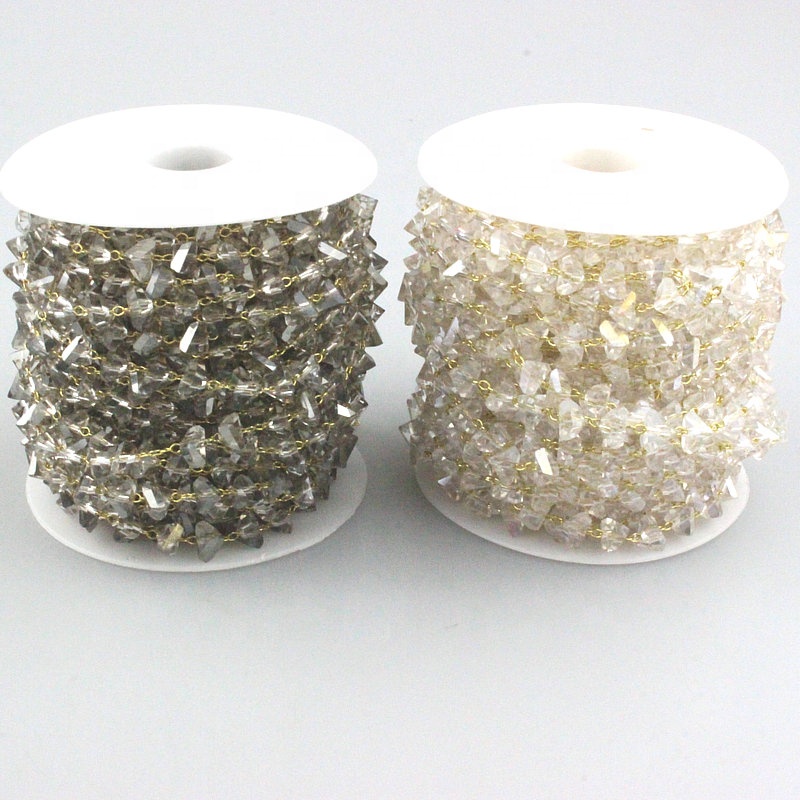 CH-LHN0138 Wholesale rosary chain spool,glass bead wire chains,fashion rosary chains