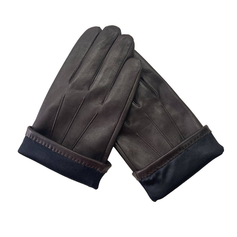 Fashion Warm Women pure leather fur Winter Gloves artificial silk lining Aniline Ethiopian lamb skin glove