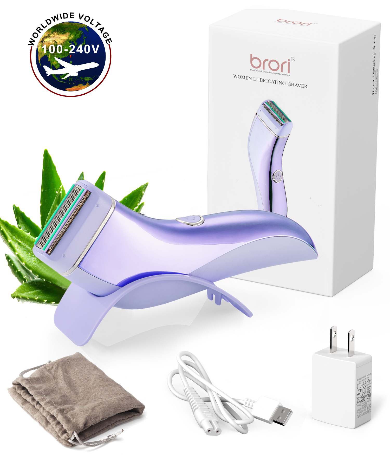 lady Shaver Bikini Trimmer Body Hair Removal for Legs and Underarms Rechargeable woman razor Wet and Dry