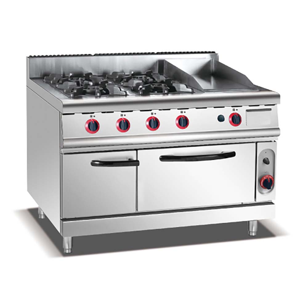 HY-992 Gas 4-Burner Range with 560 x 700 x 270 mm Oven