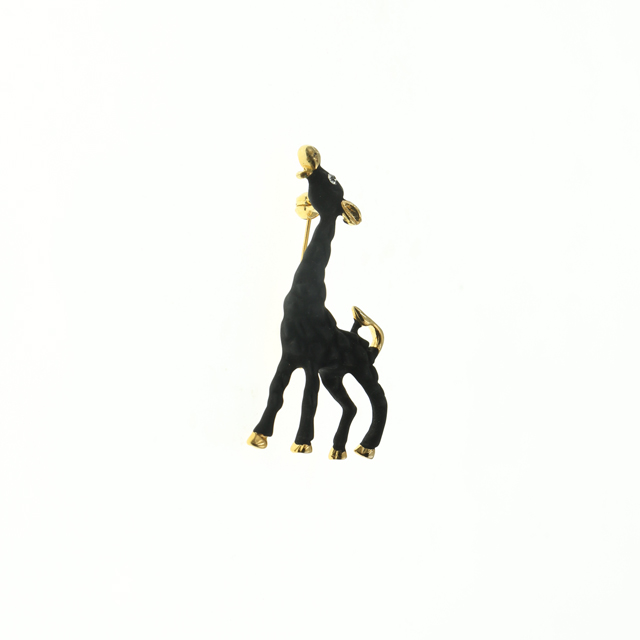 New Giraffe Brooch Fashion Black Brooch&Gold Accessories Pin Cute Animal Jewelry Brooch