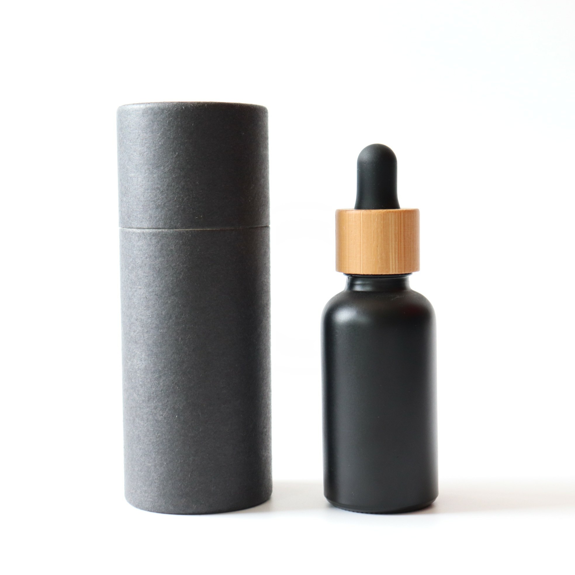 Cusotm logo Frosted Matte black 10ml 30ml 1oz CBD oil tincture bottles glass dropper bottle with packaging box