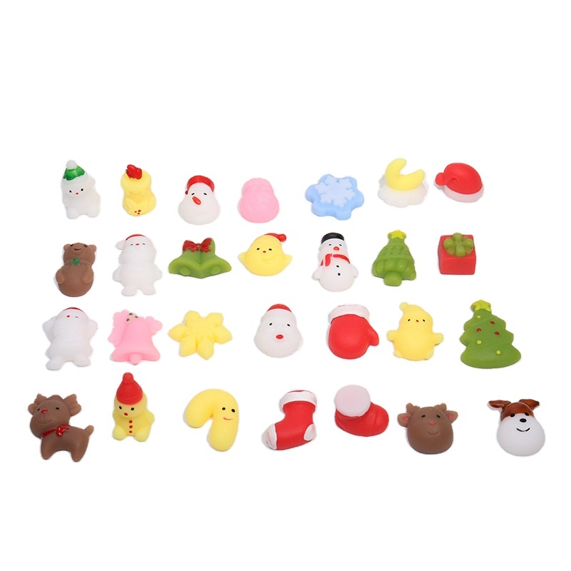 Christmas theme cute character squeeze toy TPR soft anti stress fidget relief decompress Pack Party Kids squishy toys