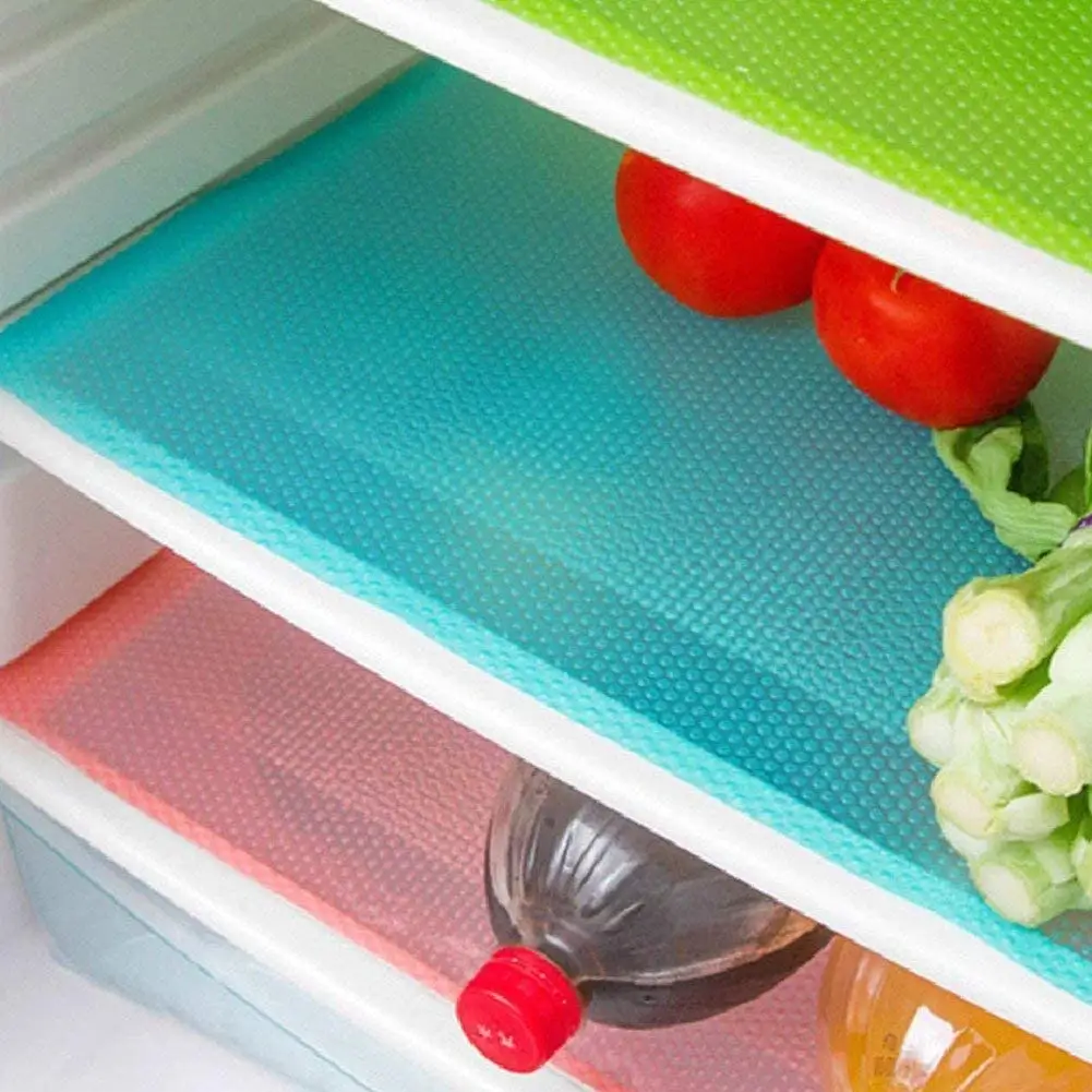 6pcs Shelf Mats Refrigerator Liners, Refrigerator Pads Can Be Cut Fridge Mats Drawer Table Placemats for Home/Kitchen Clear