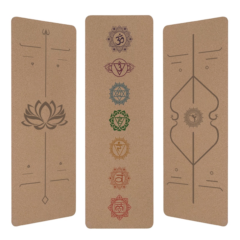 Factory price and directly delivery Custom Exercise Fitness Eco Friendly Pilates tpe cork Yoga Mat Printed
