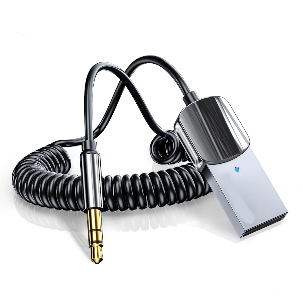Беспроводной адаптер кабель громкой связи Bluetooth 5,0 приемник USB до 3,5 мм Jack с разъемом подачи внешнего сигнала Aux музыкальный передатчик для динамик для автомобиля